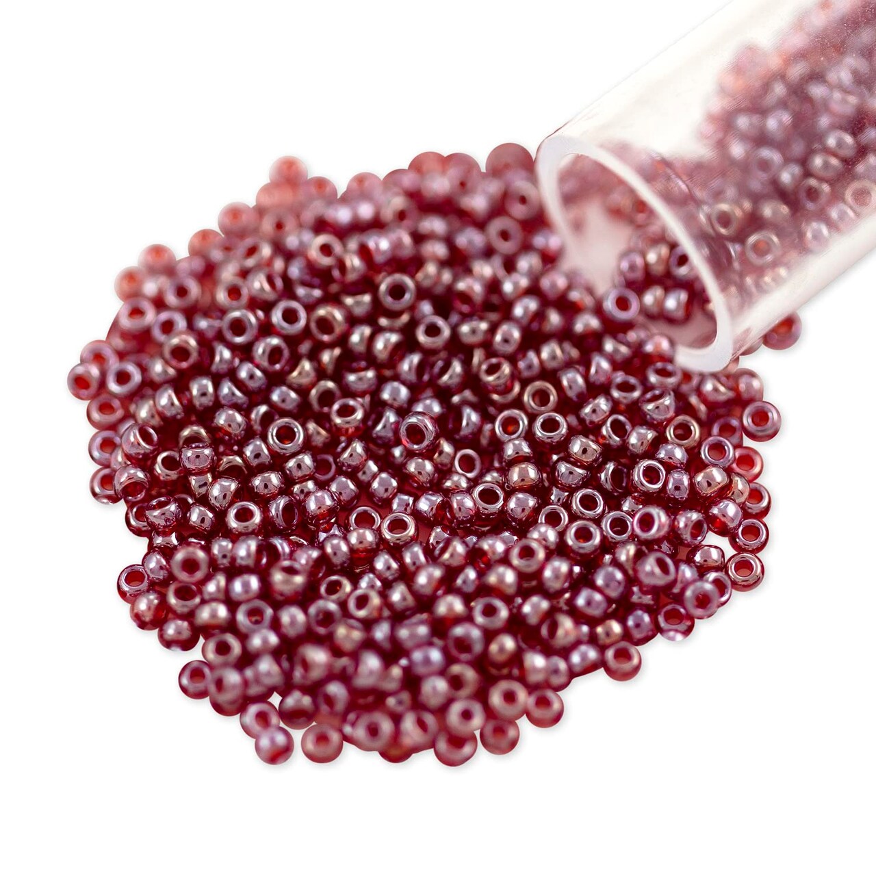 Miyuki Round Rocaille Seed Bead 15/0 Transparent Luster Raspberry